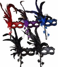 Venetian Stick Mask Black