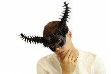 Devil Horn Mask w/ Spikes Black