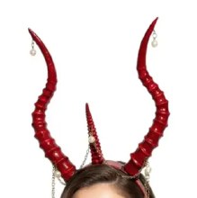 Red Horned Headpiece w Chains