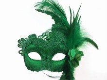 Mask Venetian Sidefeather Green
