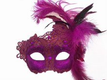 Mask Venetian Sidefeather Hot Pink