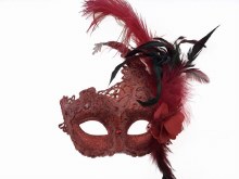 Mask Venetian Sidefeather Red
