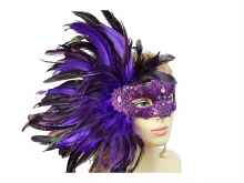 Mask Lace Feathers Purple