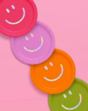 Plates Smiley Face Asst Colors