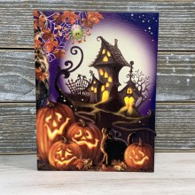 Canvas Haunted House Light Up