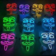 Light Up Glow Neon V for Vendetta Mask
