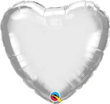 Silver Heart ~ 18"