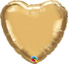 Gold CHROME Heart  ~ 18"