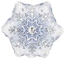Snowflake Holographic Jr. Jumbo Size Mylar Helium Balloon 18in.