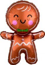 Gingerbread Man Jumbo Size Mylar Helium Balloon 31in.