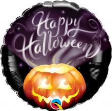 Jack-O-Lantern, Happy Halloween Round • Standard Size 18" Mylar Helium Balloon