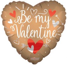 Be My Valentine, Chrome Gold Heart • Mega Jumbo Size 36in. Mylar Helium Balloon