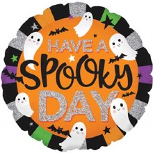 Have a Spooky Day Round • Standard Size 18" Mylar Helium Balloon