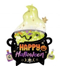 Cauldron, Happy Halloween Shape • Jumbo 41" Mylar Helium Balloon