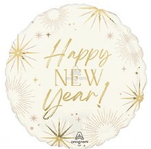 Happy New Year, Golden Soiree • Standard Size 18" Mylar Helium Balloon