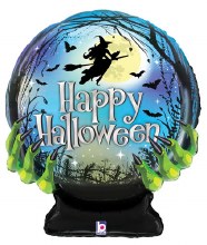 Crystal Ball, Happy Halloween Shape • Jumbo 27" Mylar Helium Balloon