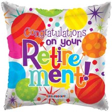 Congratulations On Your Retirement • Standard Size 18in. Mylar Helium Balloon