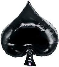 Casino Night, Poker Spade Shape • Jumbo 35in. Mylar Helium Balloon