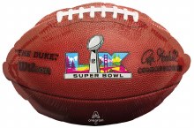 Superbowl LX Football Shape • Standard Size 18" Mylar Helium Balloon