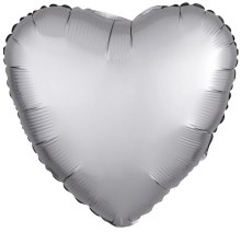 Heart Shape • 36in. Jumbo Mylar Helium Balloon • SILVER