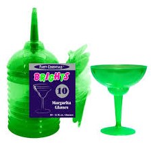 Margarita Glasses Green 10ct