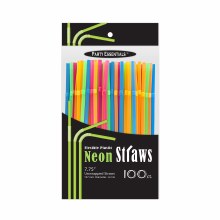Straws Neon Flex 100ct
