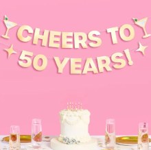 Banner Cheers To 50 Years Gld