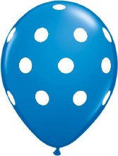 Polka Dots, Royal Blue • 11in. Latex Helium Balloon