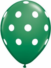 Polka Dots, Dark Green • 11in. Latex Helium Balloon