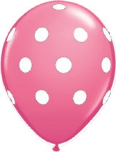 Polka Dots, Rose • 11in. Latex Helium Balloon