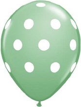 Polka Dots, Wintergreen • 11in. Latex Helium Balloon