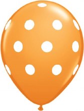 Polka Dots, Orange • 11in. Latex Helium Balloon