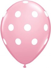 Polka Dots, Light Pink • 11in. Latex Helium Balloon