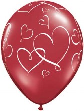 Blln 11" Red w/Heart Outlines