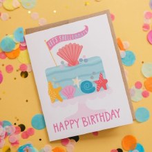 Card HB Let's Shellebrate Cake