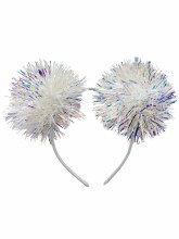 Iridescent Pom Pom Headband