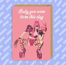 Lady Gaga Born This Way Birthday Card • BLANK INSIDE