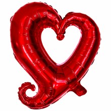 Heart • Jumbo Open Heart • RED • 36in. Mylar Helium Balloon