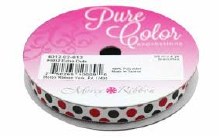 Ribbon Wht/Red/Blk 3/8in x 4yd