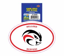 Ballard Beavers Peel'n'Place Oval Sticker