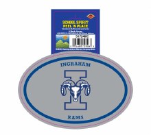 Ingraham Rams Peel'n'Place Oval Sticker