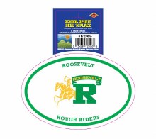Roosevelt Rough Riders Peel'n'Place Oval Sticker