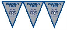Ingraham Rams Pennant Banner 7.4ft x 11in