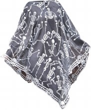 Skeleton Dance Poncho Pewter