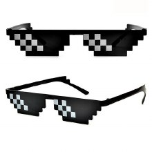 Glasses Pixel Flat Frames Blk