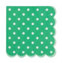Green Polka Dot Bev Napkins