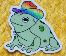 Sticker Rainbow Cowboy Frog