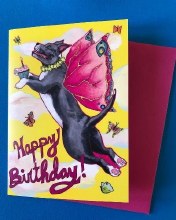 Magical Fairy Pitbull Happy Birthday Card