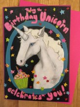 The Birthday Unicorn Celebrates You Card