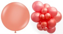 Tuftex 17" Uninflated Latex • 50 Count Bag • Pink, Rose Gold